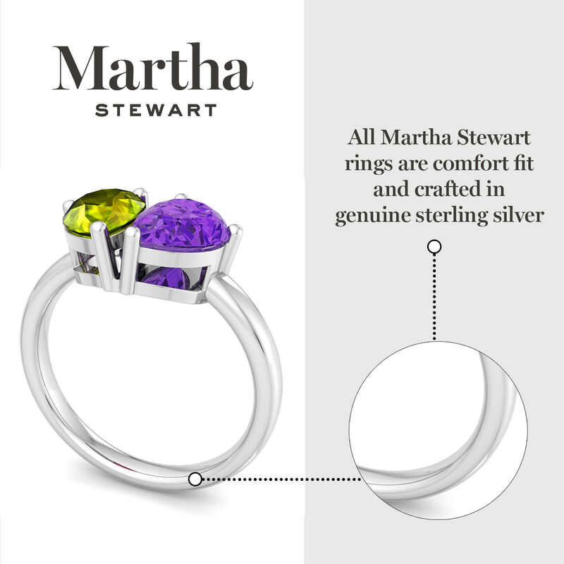 Martha Stewart 2ctw. Peridot & Amethyst Two Stone Ring In Sterling Silver image number null